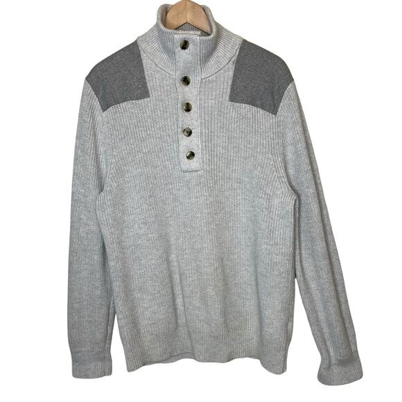 Banana Republic Men’s Wool Blend Popover Sweater Gray, size Large - Picture 1 of 4